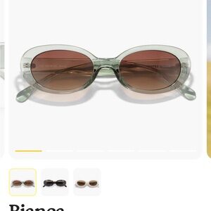 Sunski Bianca Green Oval Sunglasses with Brown Gradient Lenses